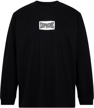 Supreme woven-label long-sleeve T-shirt - ShopStyle