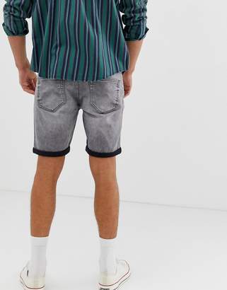 ONLY & SONS denim shorts in gray wash