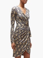 Thumbnail for your product : Altuzarra Louise Paisley-print Jersey Wrap-front Dress - Black Multi