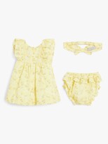 Thumbnail for your product : John Lewis & Partners Baby Heirloom Collection Floral Dress, Headband and Knicker Set, Yellow