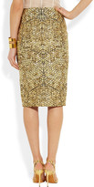 Thumbnail for your product : Alexander McQueen Honeycomb-jacquard pencil skirt