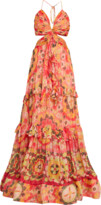 Thumbnail for your product : Alexis Freya Floral Silk Tie-Back Cutout Halter Maxi Dress
