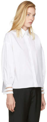 Fendi White Transparent Cuff Shirt