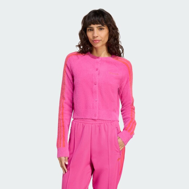 adidas Fluffy Knitted Cardigan Semi Lucid Fuchsia 2XS Womens