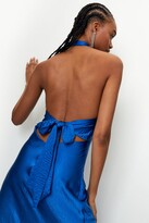 Thumbnail for your product : Nasty Gal Womens Knot Halter Neck Satin Midi Dress