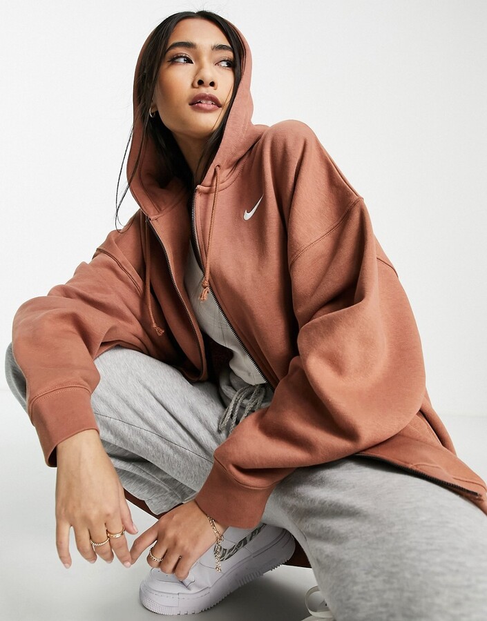 nike cropped zip up moletom com capuz in black