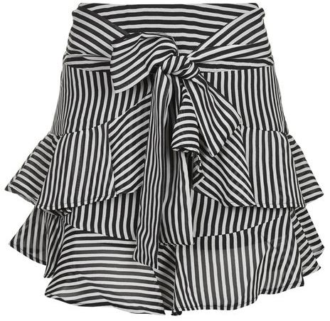 Topshop Stripe ruffle tie mini skirt - ShopStyle