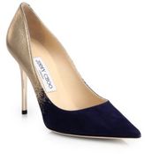 Thumbnail for your product : Jimmy Choo Abel Suede & Mirror Leather Degrade Pumps
