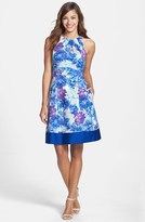 Thumbnail for your product : Eliza J Print Satin Fit & Flare Dress