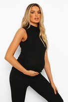 Thumbnail for your product : boohoo Maternity Rib High Neck Vest