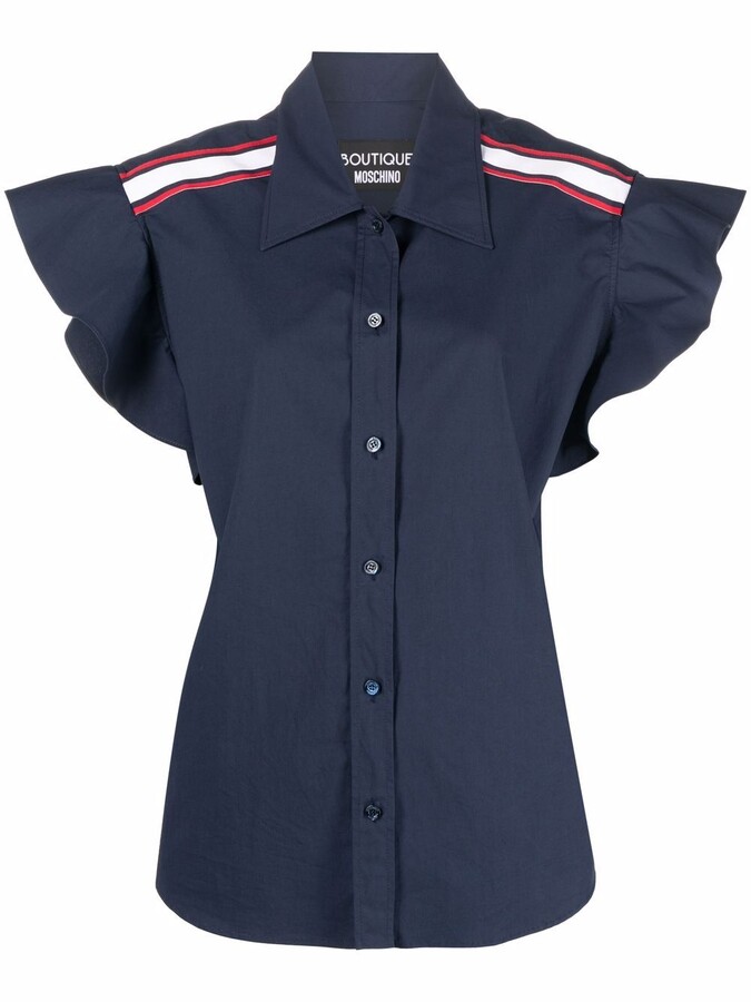 Boutique Moschino Ruffle Sleeve Shirt - ShopStyle