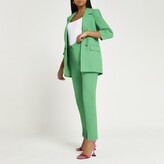 Thumbnail for your product : River Island Womens Green split front cigarette trousers