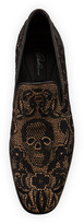 Thumbnail for your product : Donald J Pliner Pasco Karigar Lace Skull Canvas Loafer, Pewter