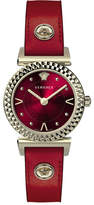 Thumbnail for your product : Versace Mini Vanity Watch w/ Leather Strap, Gold/Red