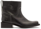 Thumbnail for your product : Ganni Mc Distressed Leather Western Boots - Black