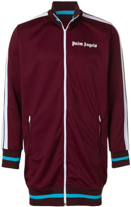 Palm Angels logo patch zipped sweatshirt