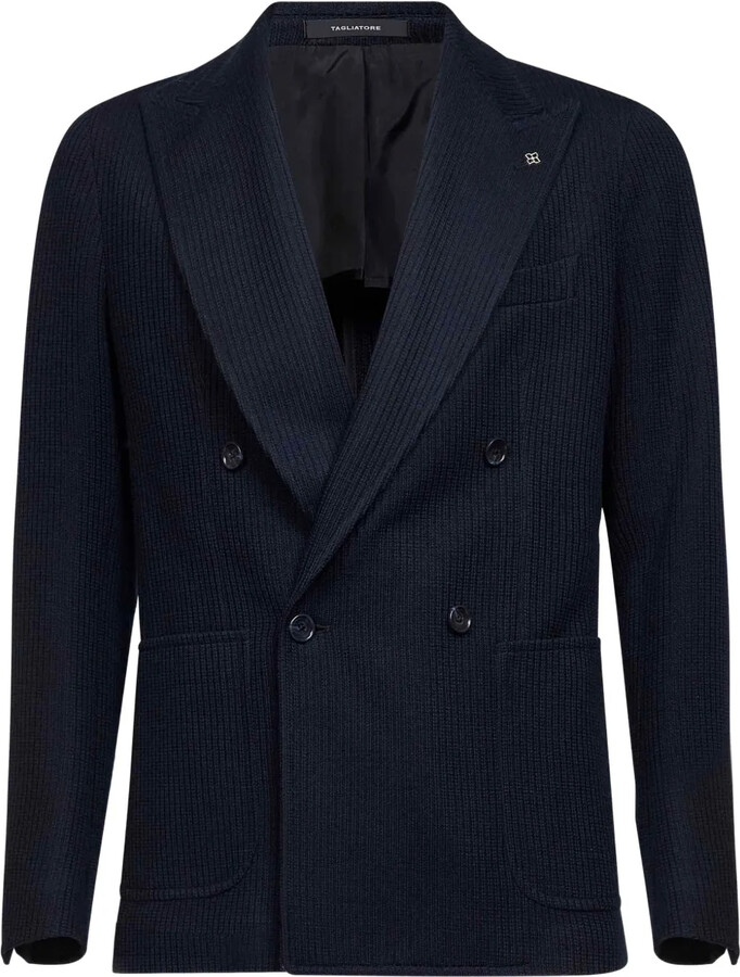 Tagliatore Double-Breasted Peak-Lapel Blazer