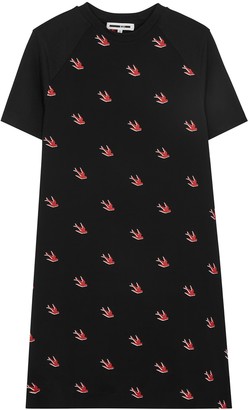 McQ Black swallow-print T-shirt dress
