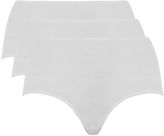 Thumbnail for your product : Evans 3 Pack White Rib Full Knickers