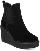 black wedge heel booties