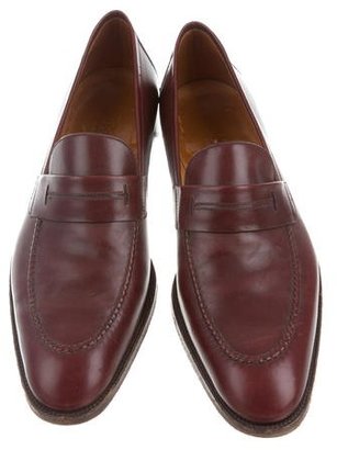Hermes Leather Semi Pointed-Toe Loafers