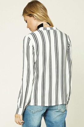 Forever 21 Contemporary Striped Woven Top