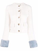 Thumbnail for your product : Blumarine Faux Fur-Trimmed Cardigan