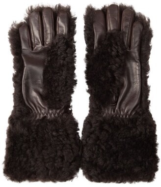 BOTTEGA VENETAボッテガヴェネタTeddy Shearling+Leather手袋 🆕️$750 BOTTEGA VENETA LEATHER & TEDDY SHEARLING Women's