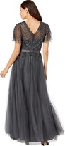 Thumbnail for your product : Xscape Evenings Long Mesh Bead Ball Gown (Charcoal) Women's Evening