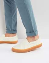 Thumbnail for your product : ASOS Slip On Plimsolls In Off White Borg With Gum Sole