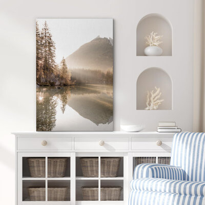 IDEA4WALL Nature Landscape Autumn Reflections on Mountain Lake and Serene Nature Photography Decor Scenic Landscape Rustic AB08