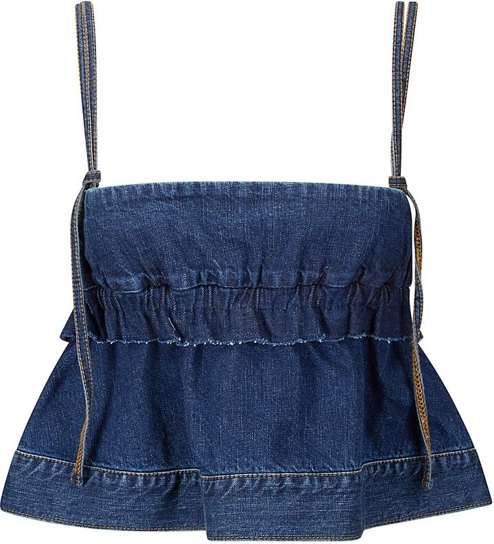 Sacai Cropped Denim Top