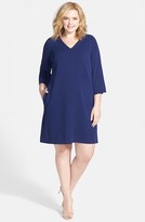 Thumbnail for your product : Donna Ricco Ottoman Piqué A-Line Dress (Plus Size)