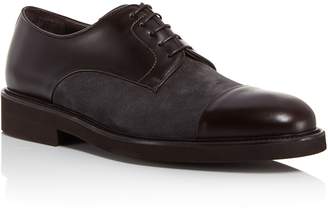 Canali Mixed Leather and Suede Captoe Derbys