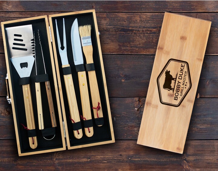 Grillmaster Bbq Set, Personalized Tools | Spatula, Flipper, Custom Engraving Eng023
