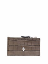 Thumbnail for your product : Alexander McQueen Crocodile-Effect Leather Wallet
