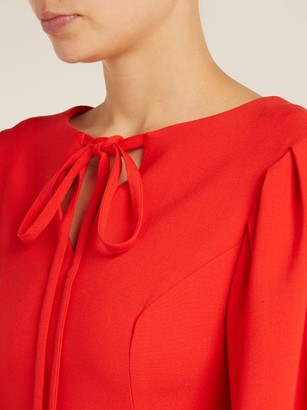 Osman Maxine Blouson-sleeve Crepe Dress - Red