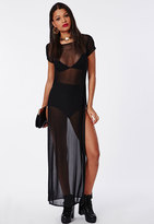 Thumbnail for your product : Missguided Split Side Maxi T-Shirt Dress Black