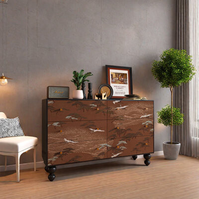 East Urban Home Solid Pine Sideboard with Six Drawers