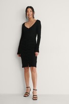 Thumbnail for your product : NA-KD Rouched Ribbed Button Dress