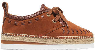 See by Chloe Leather-trimmed Suede Espadrille Platform Sneakers