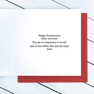 LIBRARY Quirky Gift Personalised Wedding Anniversary Card