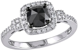 Affinity Diamond Jewelry Affinity 1.00 cttw Cushion Black Halo DiamondRing, 14K