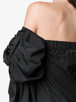 Thumbnail for your product : Bardot Monographie Black Cotton Puff Sleeve Top