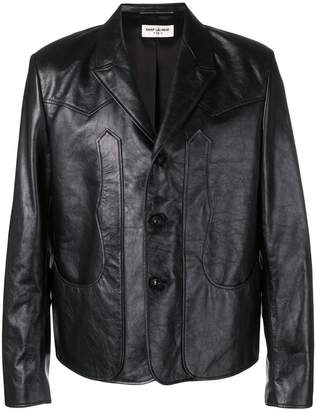 Saint Laurent buttoned leather jacket