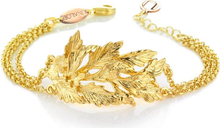 Unaloe Bracelet Leaf Gold Plated Silver