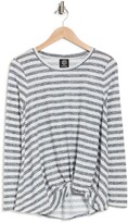 Thumbnail for your product : Bobeau Striped Long Sleeve Twist Front Top