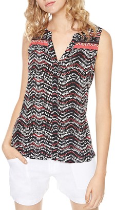 Sanctuary Crafted-Border Sleeveless Top