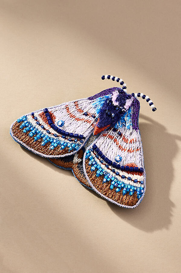 Mignonne Gavigan Purple Moth Brooch