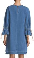 Thumbnail for your product : See by Chloe Denim Tie-Sleeve Mini Dress